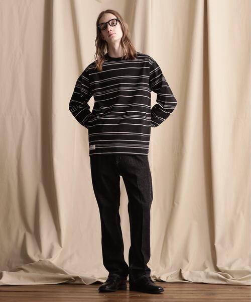 schott(ショット)の「【直営限定】Schott/ショット/RANDOM BORDER LS T-SHIRT/ランダムボーダー ロンT(Tシャツ/カットソー・メンズ・ブラック/ナチュラル・L/XL/M/2XL)」の22枚目の写真