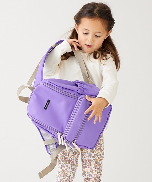 WEB限定】【リンク】【プティプラ】カラフルキッズリュック【パープル
