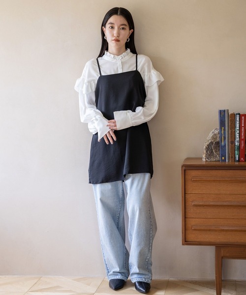 LOWRYS FARM（ローリーズファーム）の「フリルブラウスロングスリーブ  909539（シャツ/ブラウス・レディース・ブラック/ホワイト/ブルー・FREE）」の10枚目の写真