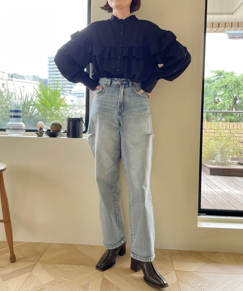 LOWRYS FARM（ローリーズファーム）の「フリルブラウスロングスリーブ  909539（シャツ/ブラウス・レディース・ブラック/ホワイト/ブルー・FREE）」の19枚目の写真