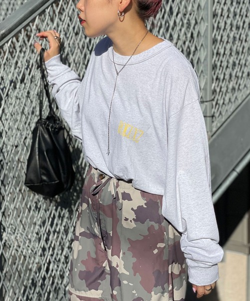 CIAOPANIC(チャオパニック)の「ダメージオーバーロゴロンT(Tシャツ/カットソー・レディース・グレー/チャコールグレー/ブルー・MEDIUM/LARGE)」の18枚目の写真