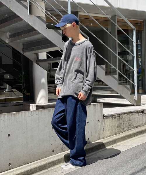 CIAOPANIC(チャオパニック)の「ダメージオーバーロゴロンT(Tシャツ/カットソー・レディース・グレー/チャコールグレー/ブルー・MEDIUM/LARGE)」の5枚目の写真
