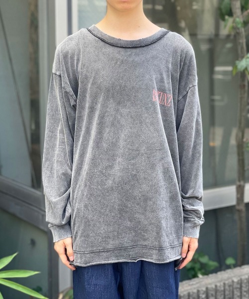 CIAOPANIC(チャオパニック)の「ダメージオーバーロゴロンT(Tシャツ/カットソー・レディース・グレー/チャコールグレー/ブルー・MEDIUM/LARGE)」の10枚目の写真