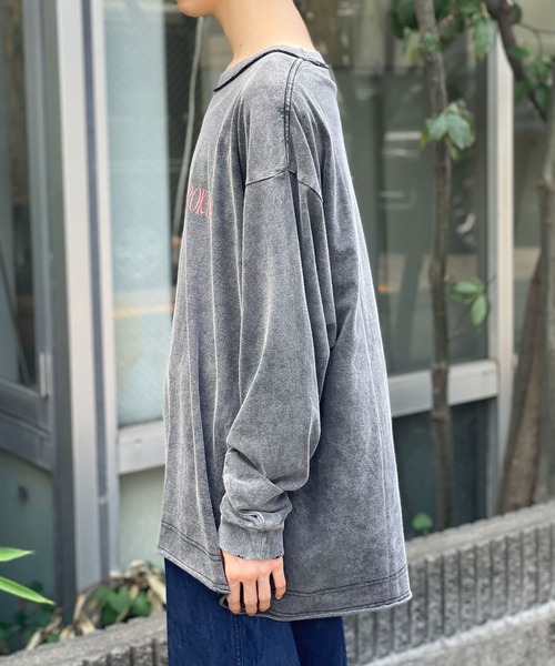 CIAOPANIC(チャオパニック)の「ダメージオーバーロゴロンT(Tシャツ/カットソー・レディース・グレー/チャコールグレー/ブルー・MEDIUM/LARGE)」の11枚目の写真
