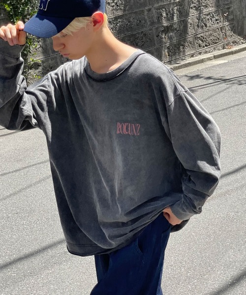 CIAOPANIC(チャオパニック)の「ダメージオーバーロゴロンT(Tシャツ/カットソー・レディース・グレー/チャコールグレー/ブルー・MEDIUM/LARGE)」の7枚目の写真