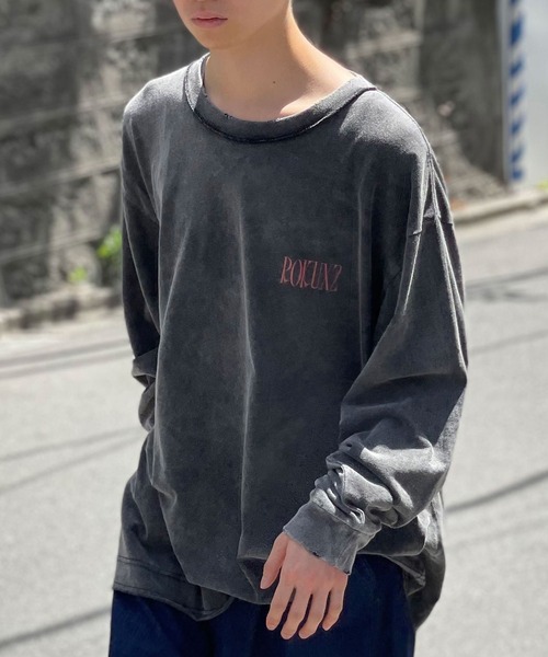 CIAOPANIC(チャオパニック)の「ダメージオーバーロゴロンT(Tシャツ/カットソー・レディース・グレー/チャコールグレー/ブルー・MEDIUM/LARGE)」の9枚目の写真