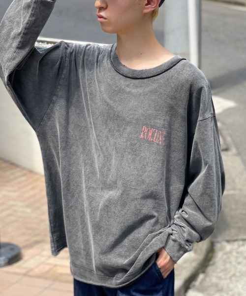 CIAOPANIC(チャオパニック)の「ダメージオーバーロゴロンT(Tシャツ/カットソー・レディース・グレー/チャコールグレー/ブルー・MEDIUM/LARGE)」の8枚目の写真
