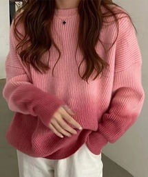 つり染めグラデーションニットプルオーバー