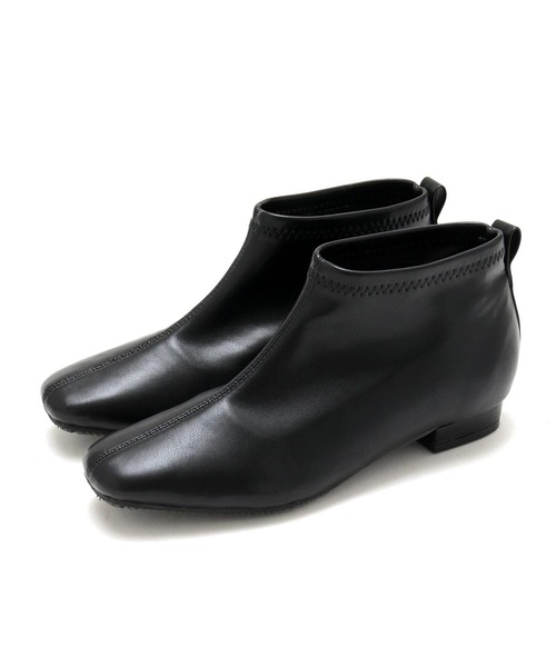 SOROTTO（ソロット）の「ふかふかインソール/スクエアトゥのストレッチアンクルブーツ（ブーツ・レディース・ブラック/ライトブラウン/ベージュ・3L/S/L/M/LL）」の9枚目の写真