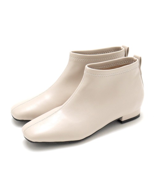 SOROTTO（ソロット）の「ふかふかインソール/スクエアトゥのストレッチアンクルブーツ（ブーツ・レディース・ブラック/ライトブラウン/ベージュ・3L/S/L/M/LL）」の11枚目の写真