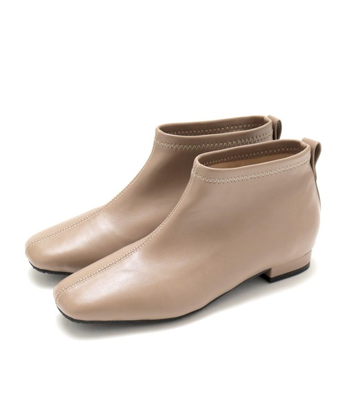 SOROTTO（ソロット）の「ふかふかインソール/スクエアトゥのストレッチアンクルブーツ（ブーツ・レディース・ブラック/ライトブラウン/ベージュ・3L/S/L/M/LL）」の10枚目の写真