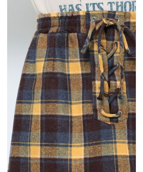 jouetie(ジュエティ)の「レースアップボックスミニスカート(スカート・レディース・ブルー/ブラック/イエロー・MEDIUM)」の7枚目の写真