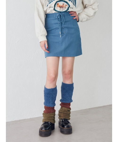 jouetie(ジュエティ)の「レースアップボックスミニスカート(スカート・レディース・ブルー/ブラック/イエロー・MEDIUM)」の15枚目の写真