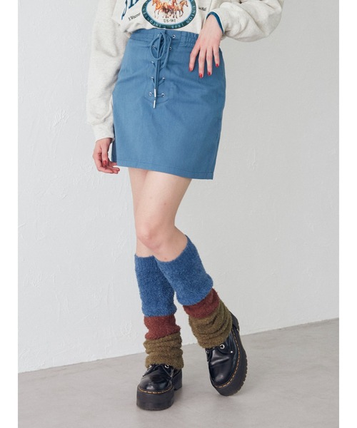 jouetie(ジュエティ)の「レースアップボックスミニスカート(スカート・レディース・ブルー/ブラック/イエロー・MEDIUM)」の16枚目の写真