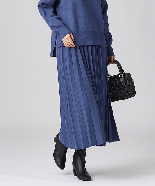 DRESKIP(ドレスキップ)の「◆【セットアップ可/洗える】上品でフェミニンな ニットスカート【ここちイージー】(スカート・レディース・ベージュ系その他2/ブルー/ブラック系2/ブラック/ブラック系5・02/03/04)」の5枚目の写真