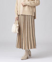 ◆【セットアップ可/洗える】上品でフェミニンな ニットスカート【ここちイージー】