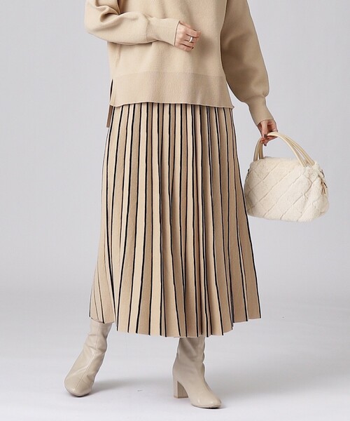 DRESKIP(ドレスキップ)の「◆【セットアップ可/洗える】上品でフェミニンな ニットスカート【ここちイージー】(スカート・レディース・ベージュ系その他2/ブルー/ブラック系2/ブラック/ブラック系5・02/03/04)」の6枚目の写真