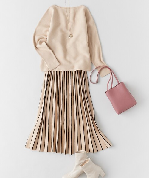 DRESKIP(ドレスキップ)の「◆【セットアップ可/洗える】上品でフェミニンな ニットスカート【ここちイージー】(スカート・レディース・ベージュ系その他2/ブルー/ブラック系2/ブラック/ブラック系5・02/03/04)」の12枚目の写真