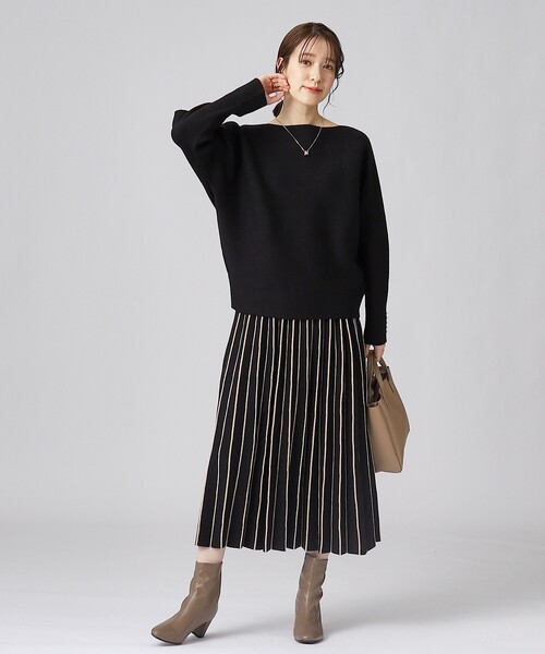 DRESKIP(ドレスキップ)の「◆【セットアップ可/洗える】上品でフェミニンな ニットスカート【ここちイージー】(スカート・レディース・ベージュ系その他2/ブルー/ブラック系2/ブラック/ブラック系5・02/03/04)」の20枚目の写真