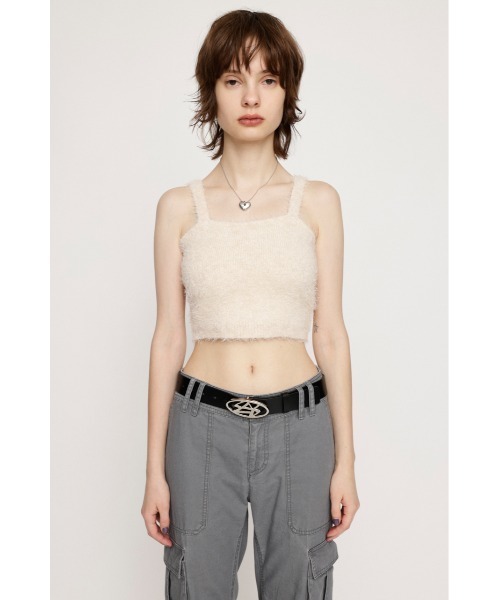 SLY(スライ)の「SHAGGY BRA TOP シャギー ブラトップ(ニット/セーター・レディース・ライトブラック/ブラウン/アイボリー/ターコイズブルー・FREE)」の5枚目の写真
