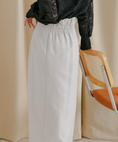 HEYUMM（ヘユム）の「ボタンディテールスカート（スカート・レディース・グレー/ライトベージュ/ブラック・MEDIUM/SMALL）」の8枚目の写真