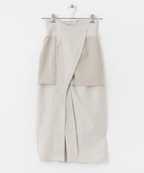 HEYUMM（ヘユム）の「ボタンディテールスカート（スカート・レディース・グレー/ライトベージュ/ブラック・MEDIUM/SMALL）」の19枚目の写真