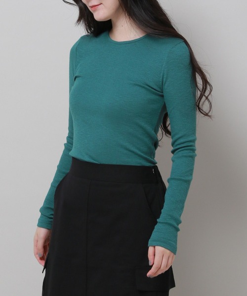 3.3 Field Trip （3.3フィールドトリップ）の「3.3 Field Trip／スリムフィットロングスリーブ  2978692（Tシャツ/カットソー・レディース・アイボリー/グリーン/イエロー/ブラック・FREE）」の4枚目の写真