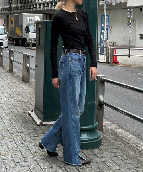 3.3 Field Trip （3.3フィールドトリップ）の「3.3 Field Trip／スリムフィットロングスリーブ  2978692（Tシャツ/カットソー・レディース・アイボリー/グリーン/イエロー/ブラック・FREE）」の7枚目の写真