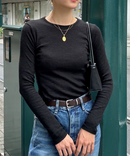 3.3 Field Trip （3.3フィールドトリップ）の「3.3 Field Trip／スリムフィットロングスリーブ  2978692（Tシャツ/カットソー・レディース・アイボリー/グリーン/イエロー/ブラック・FREE）」の9枚目の写真