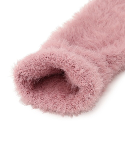 ROPE' PICNIC（ロペピクニック）の「シャギーフィンガーレスグローブ（手袋・レディース・ピンク/キナリ/ベージュ・FREE）」の7枚目の写真