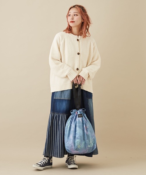 CUBE SUGAR(キューブシュガー)の「モール×ループヤーンニット切替カーディガン(カーディガン/ボレロ・レディース・ホワイト/オレンジ/イエロー/ブルー・M)」の6枚目の写真