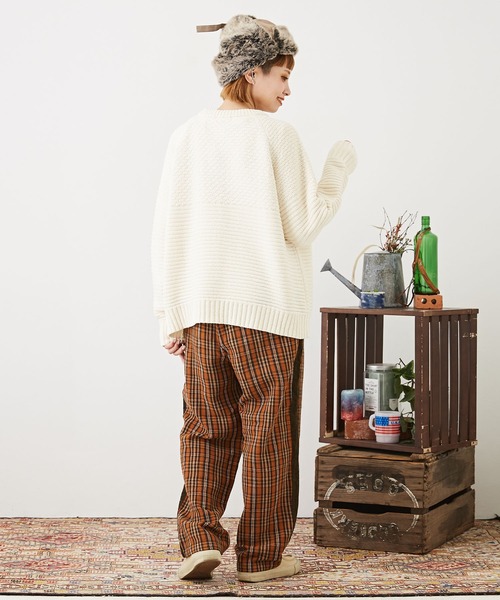 CUBE SUGAR(キューブシュガー)の「モール×ループヤーンニット切替カーディガン(カーディガン/ボレロ・レディース・ホワイト/オレンジ/イエロー/ブルー・M)」の9枚目の写真