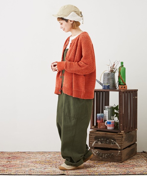 CUBE SUGAR(キューブシュガー)の「モール×ループヤーンニット切替カーディガン(カーディガン/ボレロ・レディース・ホワイト/オレンジ/イエロー/ブルー・M)」の14枚目の写真