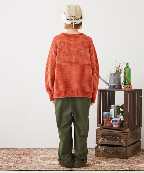 CUBE SUGAR(キューブシュガー)の「モール×ループヤーンニット切替カーディガン(カーディガン/ボレロ・レディース・ホワイト/オレンジ/イエロー/ブルー・M)」の15枚目の写真