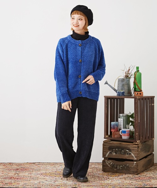 CUBE SUGAR(キューブシュガー)の「モール×ループヤーンニット切替カーディガン(カーディガン/ボレロ・レディース・ホワイト/オレンジ/イエロー/ブルー・M)」の16枚目の写真