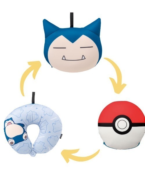 ポケットモンスター(ポケットモンスター)の「ポケットモンスター/ポケモン/モンスターボールにもカビゴンにもなる3WAYネックピロー(クッション/クッションカバー・レディース・ブルー・FREE)」の7枚目の写真