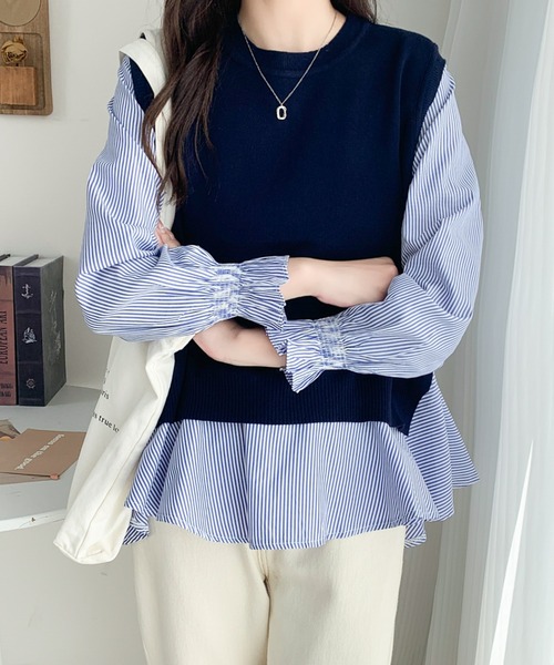 ABITOKYO（アビトーキョー）の「レイヤードニットベストコンビ