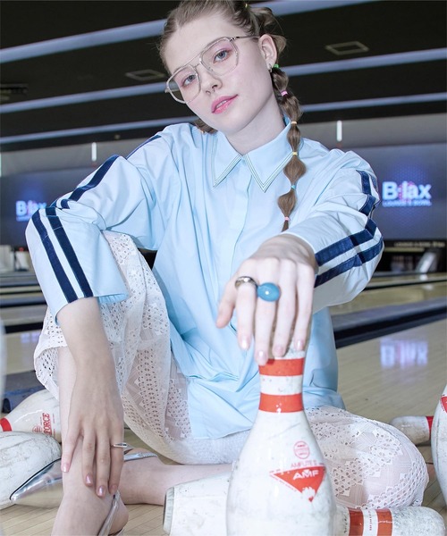 miette(ミエット)の「ラインスリーブオーバーサイズシャツ(シャツ/ブラウス・レディース・ライトブルー/オフホワイト/イエロー・FREE)」の7枚目の写真