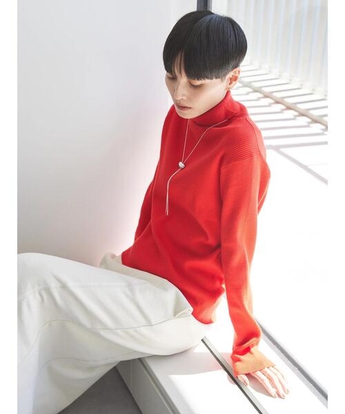 AMERICAN HOLIC(アメリカンホリック)の「バイパチリブタートルニットプルオーバー(ニット/セーター・レディース・ブラック/その他9/アイボリー/ブラウン/レッド・M/L)」の18枚目の写真