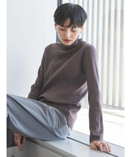 AMERICAN HOLIC(アメリカンホリック)の「バイパチリブタートルニットプルオーバー(ニット/セーター・レディース・ブラック/その他9/アイボリー/ブラウン/レッド・M/L)」の21枚目の写真