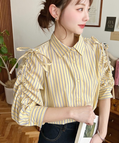 ［美品］トゥモローランド コットンマルチストライプ ブラウス　イエロー　近年商品 楽天市場】【SALE／40%OFF】コットンシルクオーガンジーマルチ