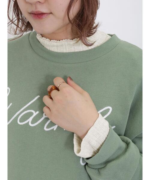 Samansa Mos2(サマンサ モスモス)の「パターンメッシュレース付ハイネックカットソー(Tシャツ/カットソー・レディース・キナリ/チャコールグレー/ベージュ/モカ・F)」の5枚目の写真