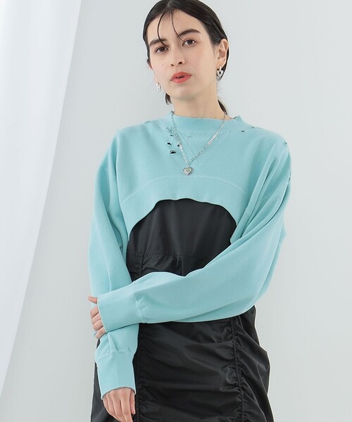 Ray BEAMS（レイビームス）の「PENNEY’S × Ray BEAMS / 別注 ショート スウェット（スウェット・レディース・サックスブルー/ナチュラル・ONE SIZE）」の3枚目の写真