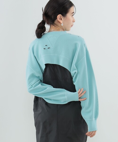 Ray BEAMS（レイビームス）の「PENNEY’S × Ray BEAMS / 別注 ショート スウェット（スウェット・レディース・サックスブルー/ナチュラル・ONE SIZE）」の4枚目の写真