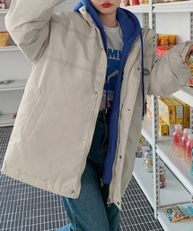 エコダウンジャケット フード付中綿コート
