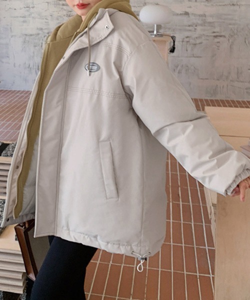 Miniministore(ミニミニストア)の「エコダウンジャケット フード付中綿コート(ブルゾン・レディース・ブルー/ベージュ/ブラック・L/XL)」の5枚目の写真