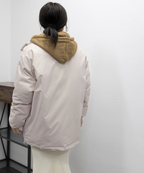 Miniministore(ミニミニストア)の「エコダウンジャケット フード付中綿コート(ブルゾン・レディース・ブルー/ベージュ/ブラック・L/XL)」の22枚目の写真