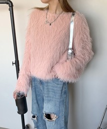シャギーニットトップス
