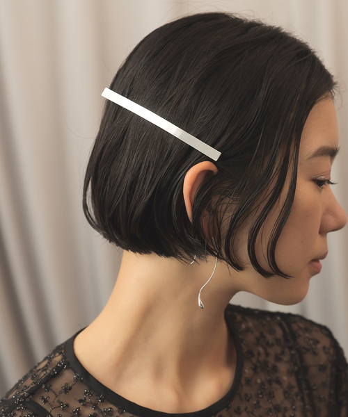 SLOBE IENA(スローブイエナ)の「SLOBE スクエアバレッタ(バレッタ/ヘアクリップ・レディース・シルバー/ゴールド・FREE)」の2枚目の写真