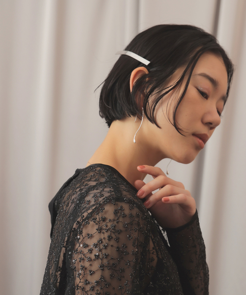 SLOBE IENA(スローブイエナ)の「SLOBE スクエアバレッタ(バレッタ/ヘアクリップ・レディース・シルバー/ゴールド・FREE)」の4枚目の写真
